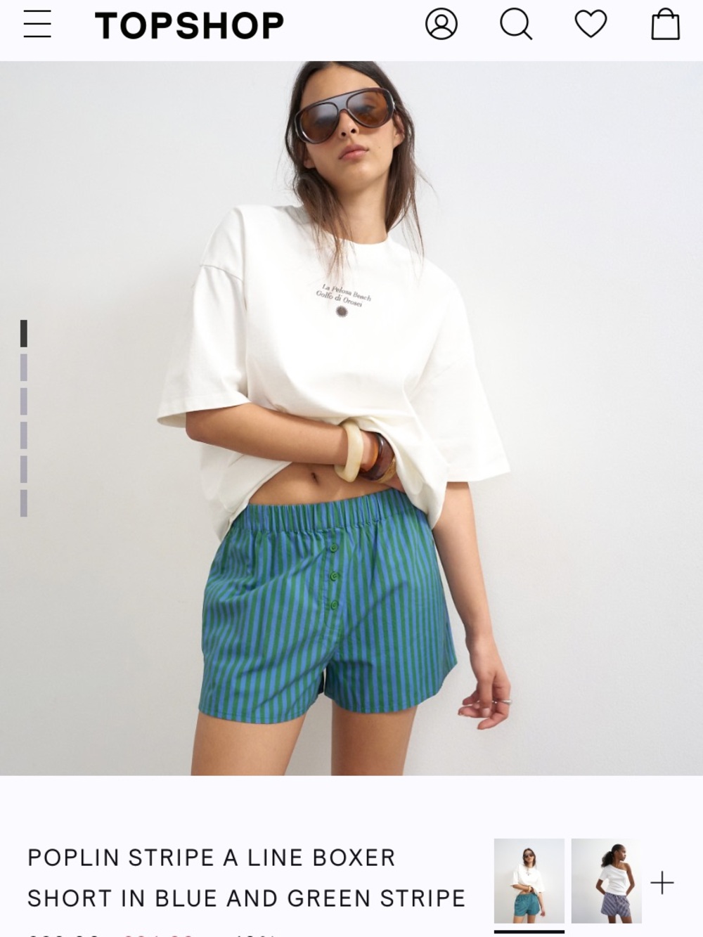New Topshop Striped Boxer Briefs Shorts Womens Small
